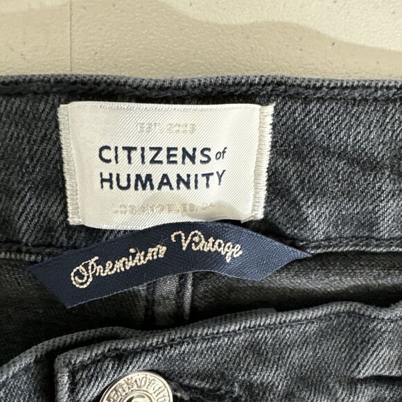 Citizens of Humanity Ella Jeans Womens 31x25 Black Mid Rise Crop Gothic Denim - Picture 8 of 14